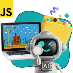 Язык программирования JavaScript + AI. Проектное обучение + геймификация + AI-помощники - КИБЕРшкола программирования для детей, компьютерные курсы для школьников, начинающих и подростков - KIBERone г. Джанкой